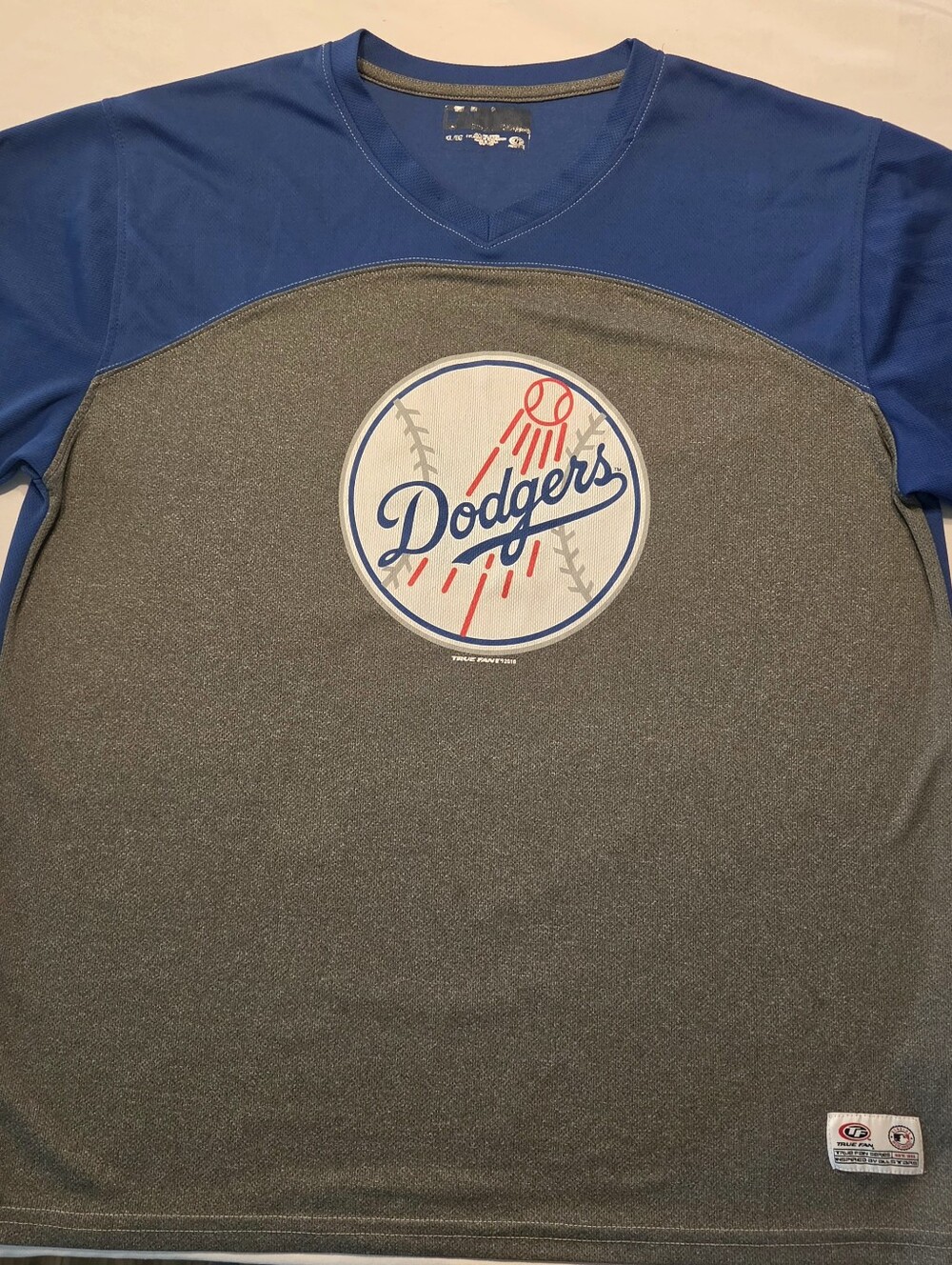 Los Angeles Dodgers Mens XL Two-Tone Blue & Gray Performance Top